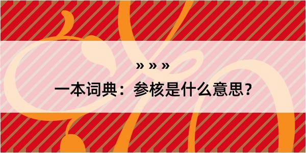 一本词典：参核是什么意思？