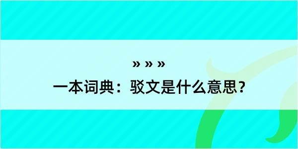 一本词典：驳文是什么意思？