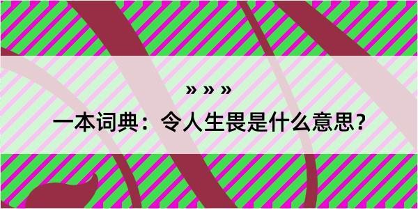 一本词典：令人生畏是什么意思？