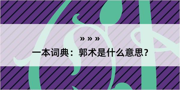 一本词典：郭术是什么意思？