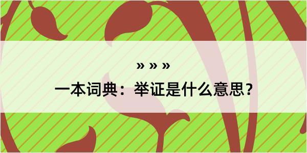 一本词典：举证是什么意思？