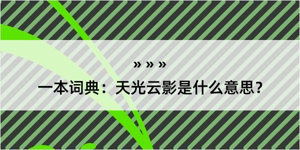 一本词典：天光云影是什么意思？