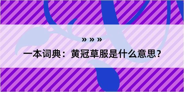 一本词典：黄冠草服是什么意思？