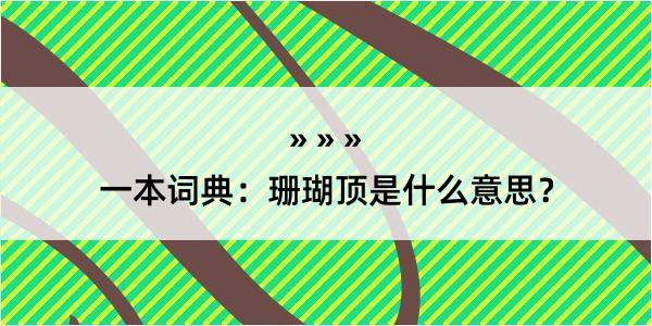 一本词典：珊瑚顶是什么意思？