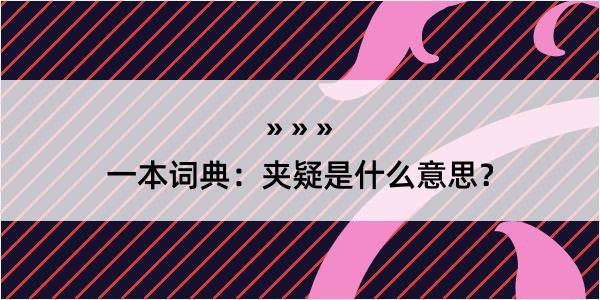 一本词典：夹疑是什么意思？