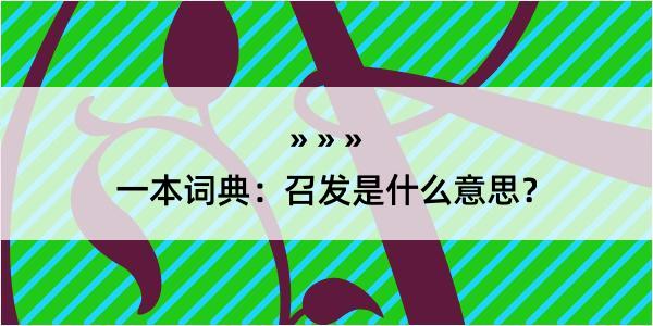 一本词典：召发是什么意思？