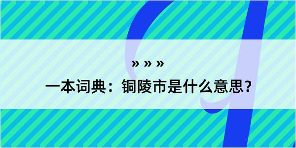 一本词典：铜陵市是什么意思？