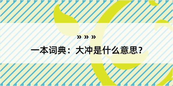 一本词典：大冲是什么意思？