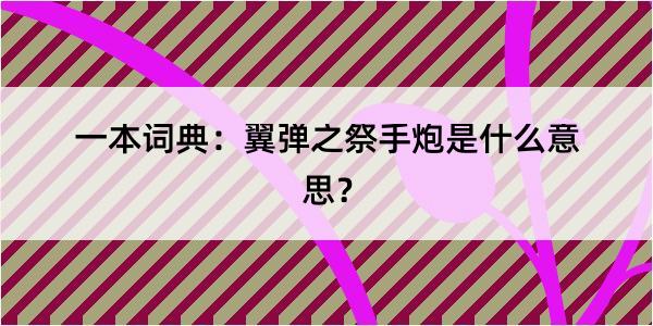 一本词典：翼弹之祭手炮是什么意思？