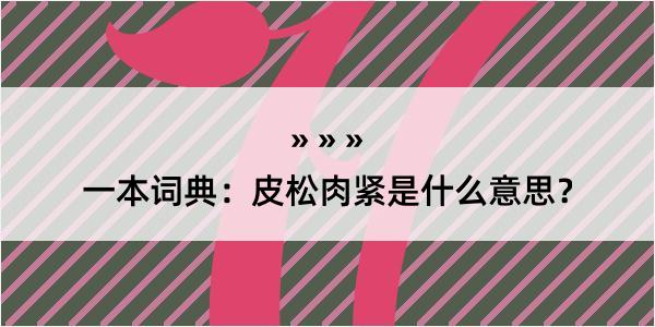 一本词典：皮松肉紧是什么意思？