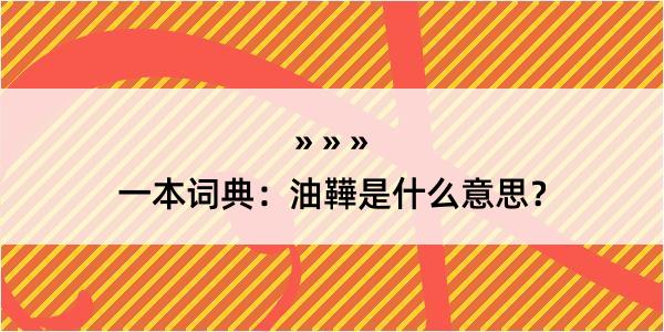 一本词典：油鞾是什么意思？