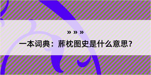 一本词典：葄枕图史是什么意思？