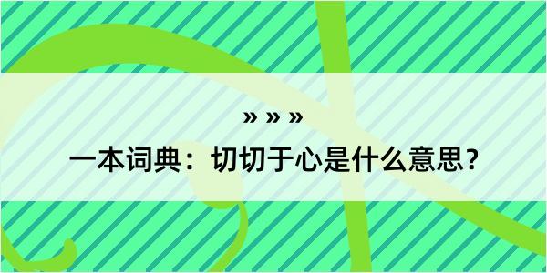 一本词典：切切于心是什么意思？