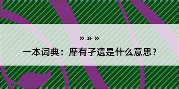 一本词典：靡有孑遗是什么意思？