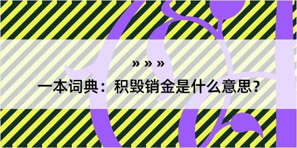 一本词典：积毁销金是什么意思？