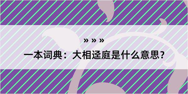 一本词典：大相迳庭是什么意思？