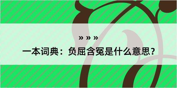 一本词典：负屈含冤是什么意思？