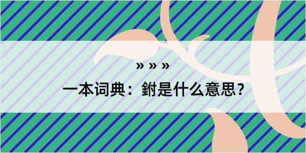 一本词典：鉜是什么意思？