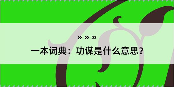 一本词典：功谋是什么意思？