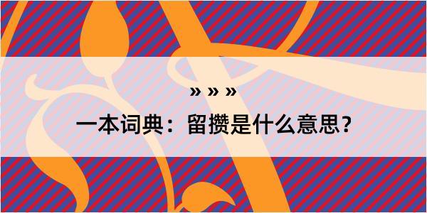 一本词典：留攒是什么意思？