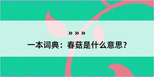 一本词典：春菇是什么意思？