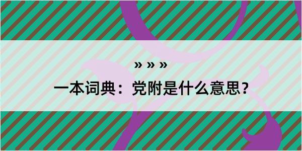 一本词典：党附是什么意思？