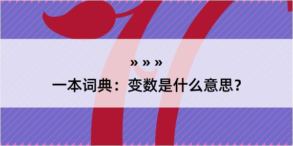 一本词典：变数是什么意思？