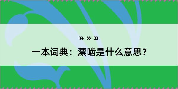 一本词典：漂啮是什么意思？