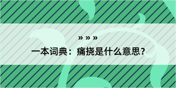 一本词典：痛挠是什么意思？