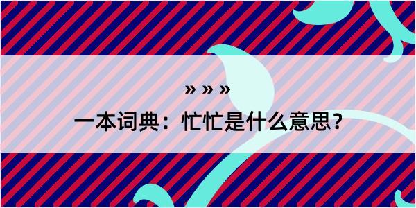 一本词典：忙忙是什么意思？