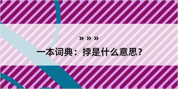 一本词典：挬是什么意思？