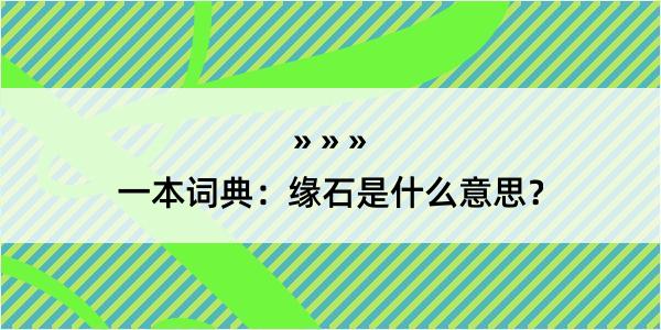 一本词典：缘石是什么意思？