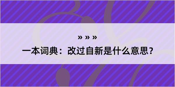 一本词典：改过自新是什么意思？