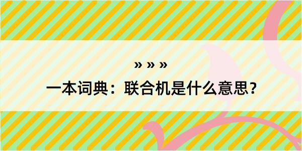 一本词典：联合机是什么意思？