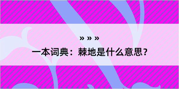 一本词典：棘地是什么意思？