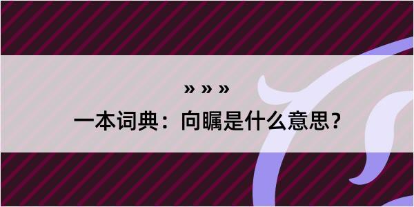 一本词典：向瞩是什么意思？