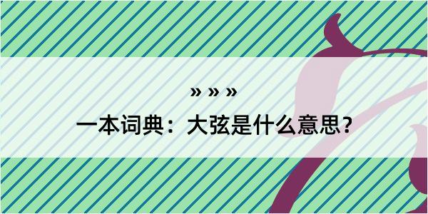 一本词典：大弦是什么意思？