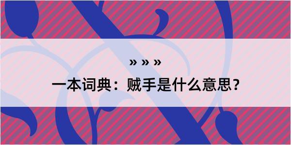 一本词典：贼手是什么意思？