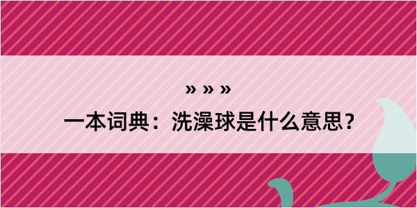 一本词典：洗澡球是什么意思？