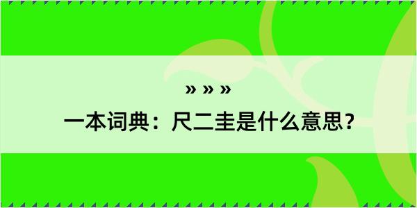 一本词典：尺二圭是什么意思？