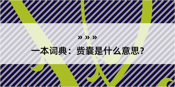 一本词典：赀囊是什么意思？