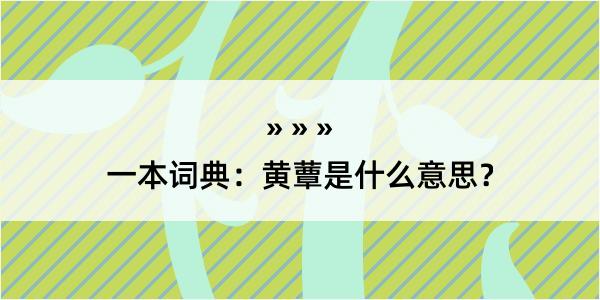 一本词典：黄蕈是什么意思？