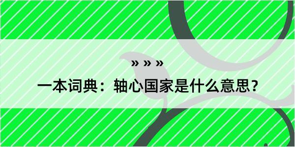 一本词典：轴心国家是什么意思？