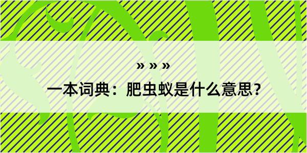 一本词典：肥虫蚁是什么意思？