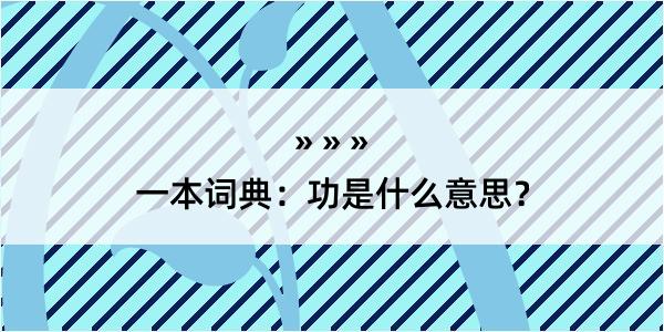 一本词典：功是什么意思？