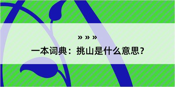 一本词典：挑山是什么意思？