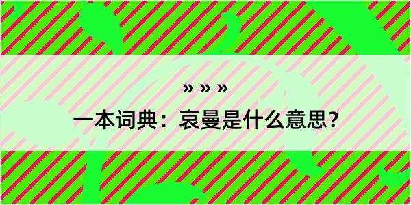 一本词典：哀曼是什么意思？