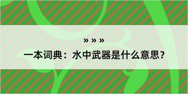 一本词典：水中武器是什么意思？