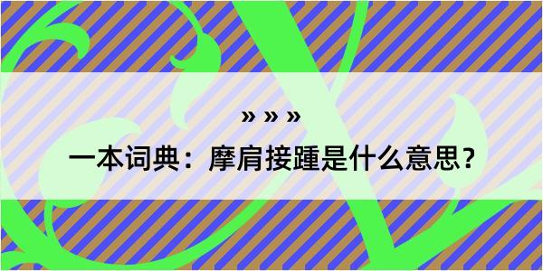 一本词典：摩肩接踵是什么意思？