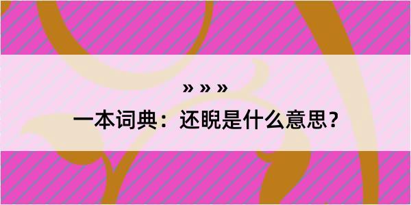 一本词典：还睨是什么意思？